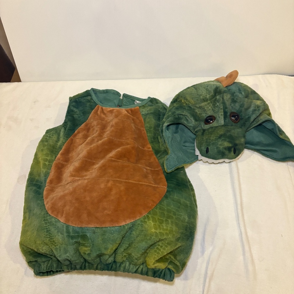 Spirit Halloween Baby Toddler Dinosaur Green Costume 12-18 Months NO LEGGINGS